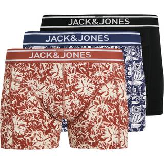 JACK & JONES Herre Retro Blomster Tre Pak Underbukser Ocean Cavern/Arabian Spice/Sort