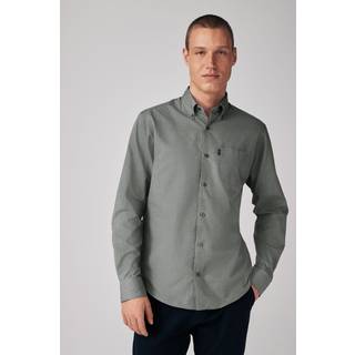 Next Grey Marl Regular Fit Button Down Easy Iron Oxford Shirt
