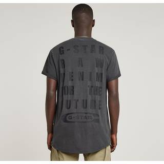 Text Back Graphic Overdyed Lash T-Shirt - Black - Men