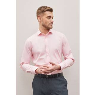 Next Pink Regular Fit Easy Care Single Cuff Smart Shirt