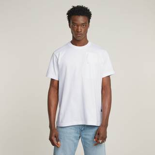 Outdoor Woven Pocket Loose T-Shirt - White - Men