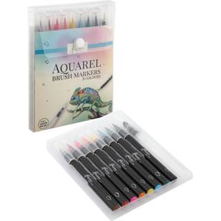 Nassau Fine Art Aquarel Brush Markers – 8 vandfarve-tuscher med penselspids