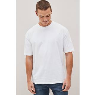 Next White Relaxed Fit Essential Crew Neck Cotton T-Shirt