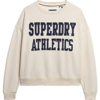 Superdry Superdry Cream Ath Ess Relaxed Appliqué Crew 100% Cotton SweatShirts