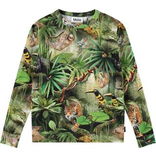 Molo Rill Long Sleeve T-shirt Jungle Animals 122 cm  Grøn  122 cm  mand