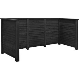PLUS Plank Profil renovationsskjul med træstolper til nedgravning, PEFC, sort/nåletræ - 108 x 97 x 294 cm