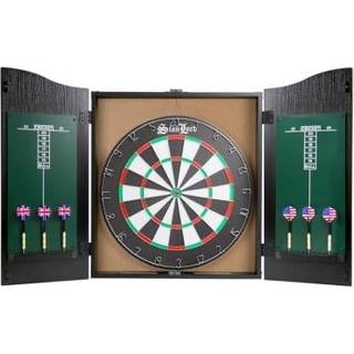 Stanlord dartskab med 6 pile, sort