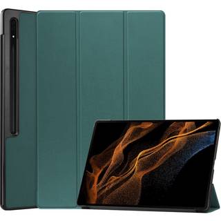 EIDERWOOD Samsung Galaxy Tab S10 Ultra Tri-Fold Læder Flip Cover m. Standerfunktion - Grøn