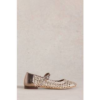 White Stuff White Stuff Metallic Winnie Woven Ballerinas