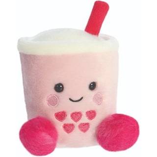 Palm Pals: Bubble Tea plysfigur - lyserød, 13 cm