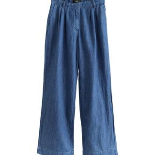 Next Rinse Linen N. Premium Palazzo Wide Leg Denim Tailored Trousers