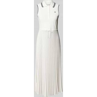 Pleated Sleeveless Maxi Polo Dress
