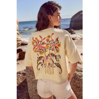 Next Buttermilk Summer Slogan Graphic Embroided Short Sleeve 100% Cotton Sweatshirt T-Shirt