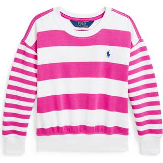 Polo Ralph Lauren Polo Ralph Lauren Pink/White Girls Striped French Terry Sweatshirt