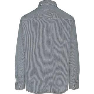 Stribet skjorte med oversize fit i denim med slidt effekt
