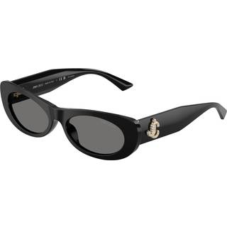 Jimmy Choo Kvinde JC5038BU 500081 Solbriller Acetat Sort Grå Rund Polariseret