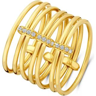 Isabel Bernard Cour d'Honneur Adora 14 karat golden 7-piece multiring with zirkonia stones IB330107