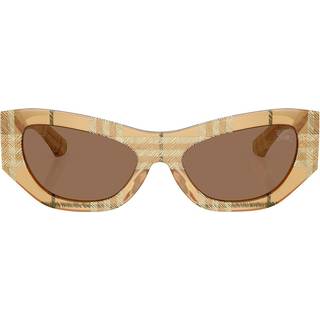 Burberry Kvinde BE4450U 415773 Solbriller Acetat Brun Brun Cat Eye Normal