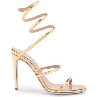 Rene Caovilla Cleo 105 mirrored leather sandals - gold - EU 34
