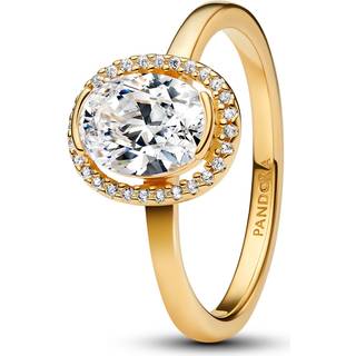 Pandora 163802C01 Damen-Ring Ovaler Funkelnder Heiligenschein Goldfarben
