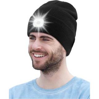 Beanie / Strikhue genopladelig 120 lumen LED lygte indbygget