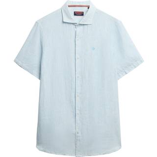 Superdry Superdry Blue Embroidered Vacation 100% Linen Shirt