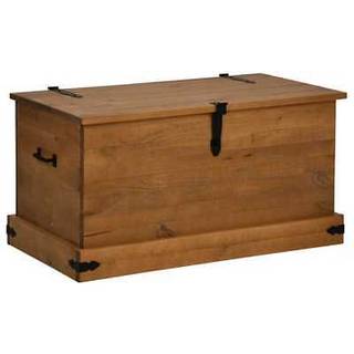 Opbevaringskiste Halden 91X48X47 Cm Massivt Fyrretræ - Naturfarvet