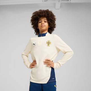 Puma Portugal Quarter-Zip Training Top Youth, Beige, Size 5-6Y, Clothing - Persian Blue - 5-6Y