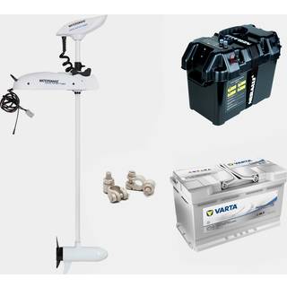 Elmotorpakke Watersnake Geo-Spot 65, 66", 420 W, 167 cm justerbar rigglængde, frontmonteret, med kontrol + batteri (80 Ah) + batterikasse + kabelsko