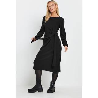 M & Co M & Co Black Petite Tie Detail Midi Dress