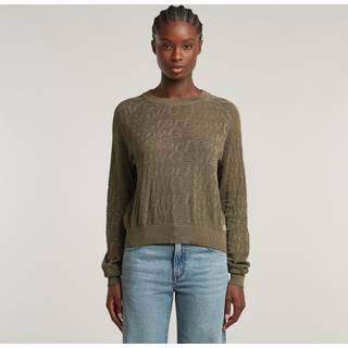 Pointelle Lightweight Knitted Sweater - Green - Women