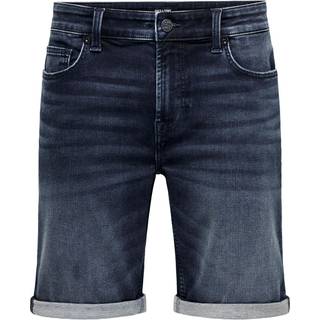 ONLY & SONS denimshorts i mørkeblå til herre