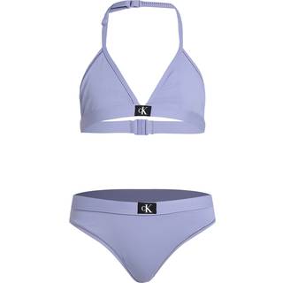 Girls Triangle Bikini Set - CK Monogram - Purple - 14-16