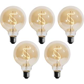 Sæt af 5 E27 Dæmpbar LED Spiral Filament G95 4W 270lm 2700K