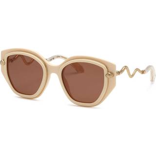 Roberto Cavalli Kvinde SRC096M 09X7 Solbriller Acetat Elfenben Brun Sommerfugl Normal