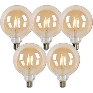 Sæt med 5 smarte E27 LED-pærer G125 guld 4,9W 470lm 1800-4000K