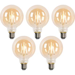 Sæt med 5 smarte E27 LED-pærer G95 guld 4,9W 470lm 1800-4000K