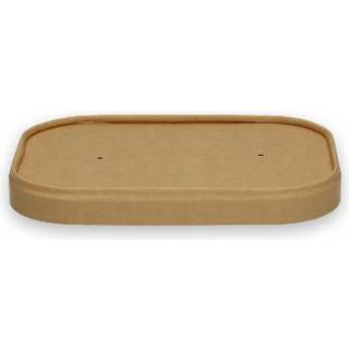 Låg til papskåle 500/750/1000ml, Pap, Brun, 50 stk