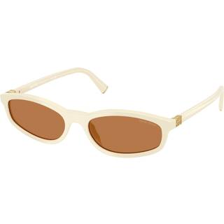 Miu Miu Kvinde MU A06S 21D90Q Solbriller Acetat Hvid Brun Geometrisk Normal