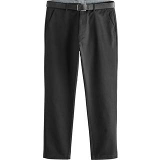 Next Black Slim Fit Printed Belted Soft Touch Chino Trousers