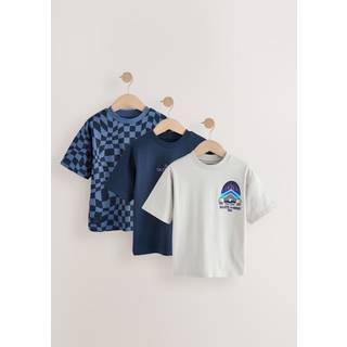 Next Grey/Blue Skate Relaxed Fit Graphic Print Short Sleeve T-Shirts 3 Pack (3-16yrs)