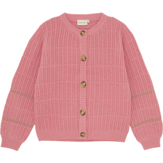 Minymo Pige Cardigan m. glimmer - Strawberry Ice - 140