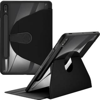 Samsung Galaxy Tab S9+ (Plus) / S9 FE+ (Plus) Hybrid Flip Cover m. Pen Holder - Sort / Gennemsigtig