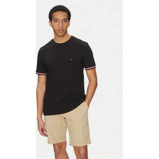Tommy Hilfiger Global Stripe Cuffs T Shirt Black