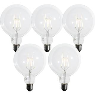 Sæt med 5 E27 3-trins dæmpbare LED spiral filament pærer G125 4W 450 lm 2700K