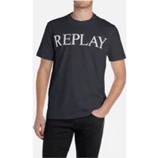 Replay Logo T Shirt Navy