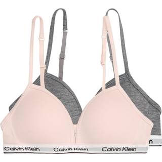 2 Pack Girls Triangle Bras - Icon Cotton Stretch - Pink - 10-12 years