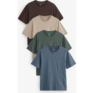 Next Blue/Green/Neutral/Brown Regular Fit T-Shirts 4 Pack