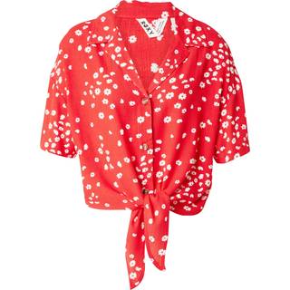Roxy Roxy Red Ditsy Floral Print Salty Sweet Short Sleeve Crop Shirt