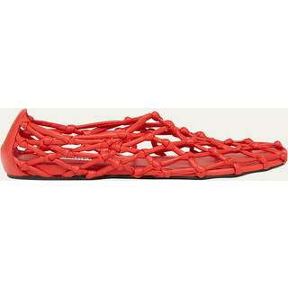 Jil Sander Knotted leather flats - red - EU 41